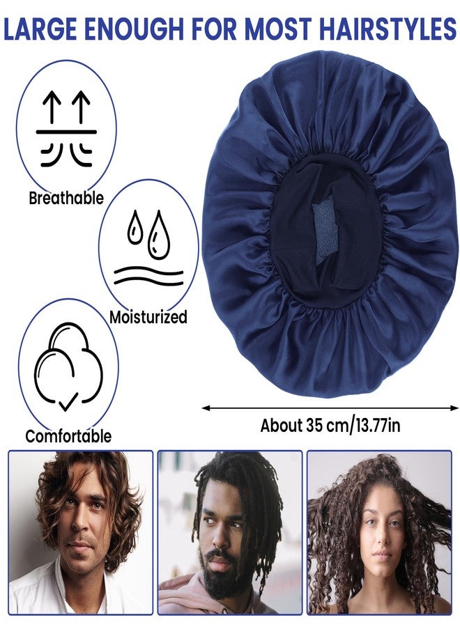 WLLHYF Silk Bonnet for Men, Satin Bonnet Single Layer Elastic Band Silk Sleep Cap Black Soft Adjustable Hair Cap Hair Wrap Large Bonnets for Women Sleeping - Image 4